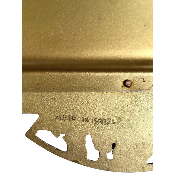 Mid Century Enamel on Brass Carved Footed Tray Dish Bowl Isreal fish wine grapes - Picture 16 of 16